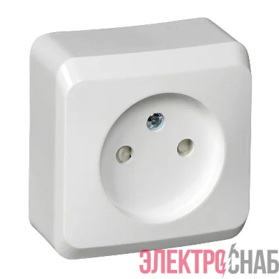 Розетка 1-м ОП Этюд 16А IP20 защ. шторки без заземл. бел. SchE PA16-002B