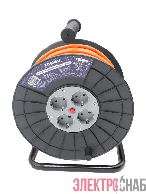 Удлинитель на катушке 4х50м с заземл. 16А IP20 3х1.5 TOKOV ELECTRIC TKE-SK50-15-Z