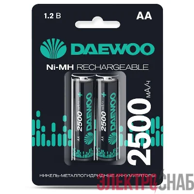 Аккумулятор AA/HR6 1.2В 2500мА.ч Ni-MH BL-2 (уп.2шт) DAEWOO 5043268
