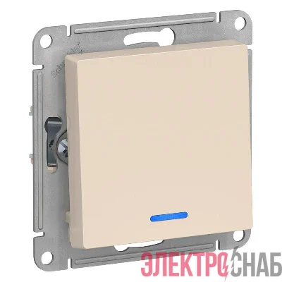 Выключатель 1-кл. СП AtlasDesign 10А IP20 (сх. 1а) 10AX с подсветкой механизм беж. SE ATN000213