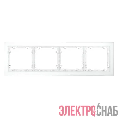 Рамка 4-м S70 стеклян. бел. матов. Voltum VLS110402