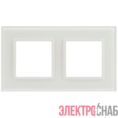 Рамка 2-м Elegance 14-5102-01М для розеток и выключателей стекло матов. бел. Эра Б0065834