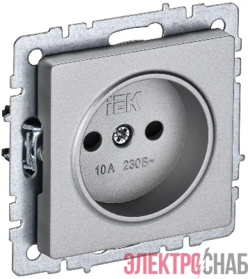 Розетка СП BRITE РСш10-2-БрА 10А без заземл. защ. шторки механизм алюм. IEK BR-R13-10-K47