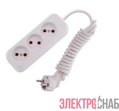 Удлинитель 3х2м без заземл. 10А IP20 Lila LEZARD 720-0302-303