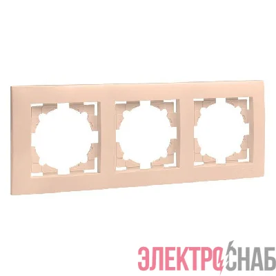 Рамка 3-м Валенсия крем. PROxima EKF EWM-G-303-20