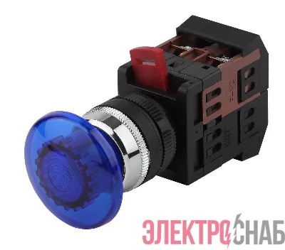 Кнопка AEA-22 "Грибок" d22мм 1з+1р BBG30-AEA-K07E син. ЭРА Б0045635