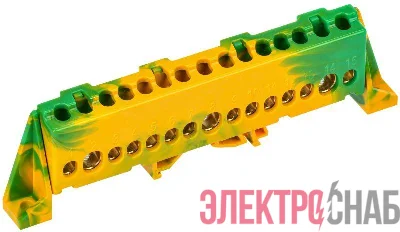 Шина PE "земля" в комб. изол. "Стойка" 8х12-15-ЖЗ TEKFOR IEK TF-NN20-15-DP-K52