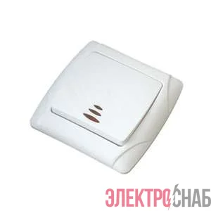 Выключатель 1-кл. СП Маргарита 10А IP20 с подсветкой бел. UNIVersal М0121