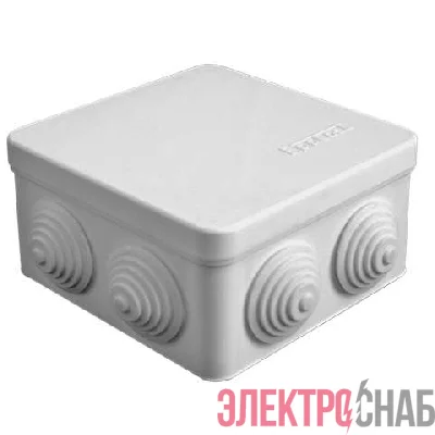 Коробка распределительная ОП 105х105х56мм IP54 7 выходов 4 гермоввода крышка защелкивающаяся сер. Epplast 100012