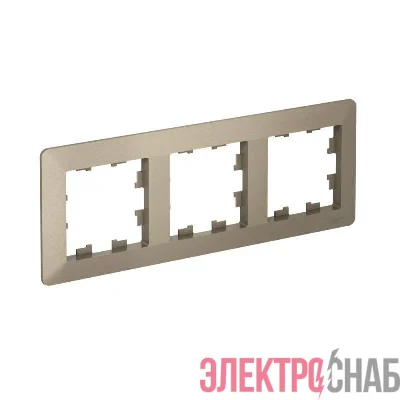 Рамка 3-м AtlasDesign Air шампань/дым. черн. SE ATN220503