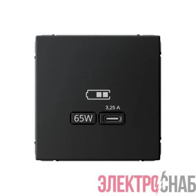 Розетка USB ArtGallery тип C 65Вт QC PD высокоскор. ЗУ механизм карбон SE GAL001027