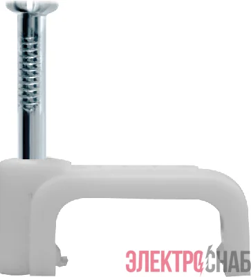Скоба крепежная прямая с гвоздем d4мм NCS-04-50 пластик. (уп.50шт) Navigator 71079