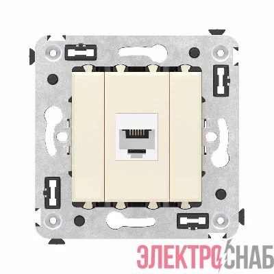 Розетка телефонная 1-м СП Avanti "Ванильная дымка" RJ12 без шторок механизм DKC 4405613