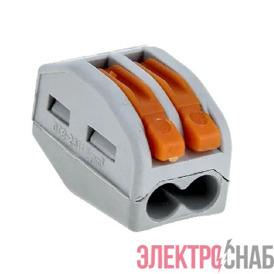 Клемма строительно-монтажная СМК 222-412 2-проводная 0.08-2.5кв.мм с рычагом (уп.100шт) PROxima EKF plc-smk-412