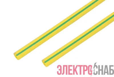 Трубка термоусадочная ТУТ нг 15.0/7.5 желт./зел. 1м Rexant 21-5007