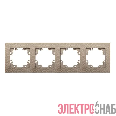 Рамка 4-м Афина фактурная универс. шампань Universal A10046-Br