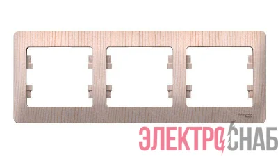 Рамка 3-пост. Glossa горизонт. сосна SE GSL001503