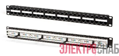 Патч-панель 19дюйм 1U кат.5E 48 портов RJ45 Dual IDC PPHD-19-48-8P8C-C5e-110D высок. плотности Hyperline 32809