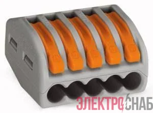 Клеммник 5х(0.08-2.5(4.0)) WAGO 222-415