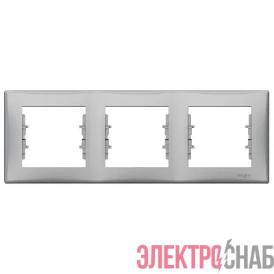 Рамка 3-м Sedna горизонт. алюм. SchE SDN5800560