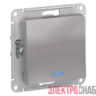 Механизм выключателя 1-кл. ATLAS DESIGN с подсветкой (сх.1а) 10АХ алюм. SchE ATN000313