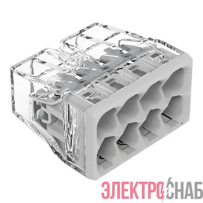 Клемма 8-и проводная 8х(0.5-2.5мм) для распред. коробки (без пасты) (уп.50шт) WAGO 2273-208