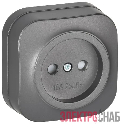 Розетка ОП GLORY РСш20-2-ХСм 10А без заземл. защ. шторки сталь матов. IEK ERH13-K46M-10