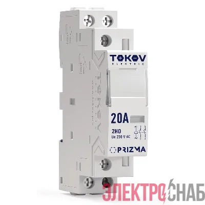 Контактор модульный 18мм 20А 230В АС 2НО PRIZMA TOKOV ELECTRIC TKE-PZ-MC-1-20-230-20