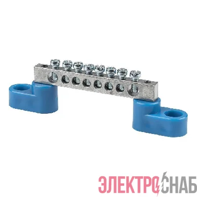 Шина нулевая N 6х9 8 отверст. цинк 2 син. угловых изолятора PROxima EKF sn1-63-08-2