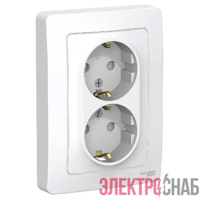 Розетка 2-м СП Blanca 16А IP20 250В с заземл. защ. шторки бел. SE BLNRS001121