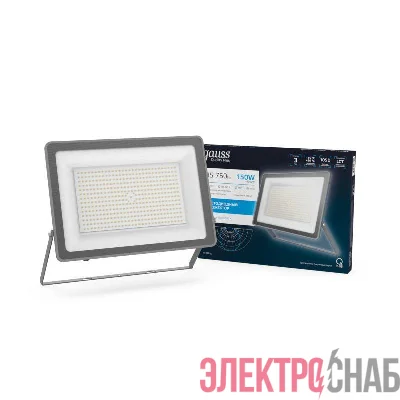 Прожектор светодиодный Qplus 150Вт 6500К IP65 15750лм 170-265В ДО графит. GAUSS 690511150