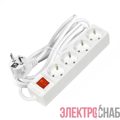 Удлинитель 4х3х16А IP20 3х1 с выкл. бел. Союз 2793