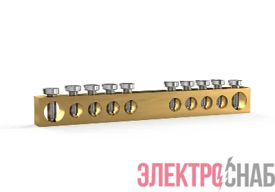 Шина PEN "земля-ноль" 6х9мм 10 отвер. латунь TOKOV ELECTRIC TKE-BCB-69-10-N/PEN
