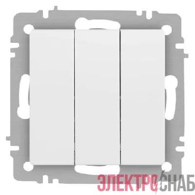 Выключатель 3-кл. СП Accent 6-106-01М 10А IP20 250В AL/CU бел. матов. Intro Б0063532