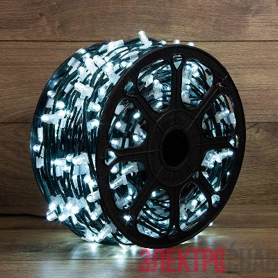 Гирлянда светодиодная "LED ClipLight" 1.5м 665LED бел. 80Вт 12В IP65 провод черн. (уп.100м) Neon-Night 325-125