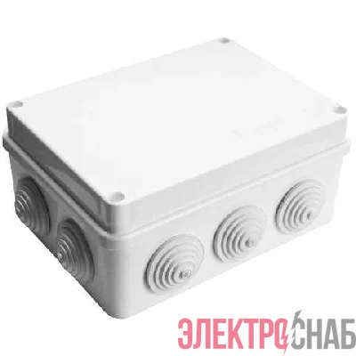 Коробка распределительная ОП 150х110х70мм IP54 10 выходов 10 гермовводов крышка на винтах бел. Epplast 210313
