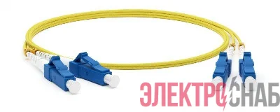 Патч-корд FC-D2-9-LC/UR-LC/UR-H-1M-LSZH-YL волоконно-оптический (шнур) SM 9/125 (OS2) LC/UPC-LC/UPC duplex LSZH 1м Hyperline 28074