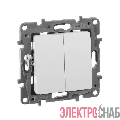 Переключатель 2-кл. СП Etika Plus 10А IP20 250В 10AX безвинтов. зажимы механизм бел. IEK 672212