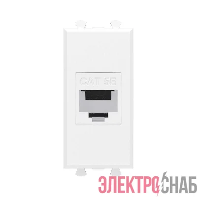 Розетка компьютерная 1мод. Avanti "Белое облако" RJ45 кат.5E без шторок модульная механизм DKC 4400661