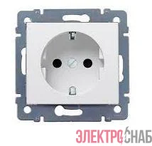 Механизм розетки 1-м СП Cariva 2К+3 16А 250В нем. станд. с заземл. сл. кость Leg 773759