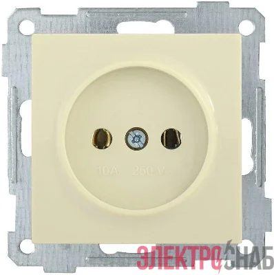 Розетка 1-м СП Bolero РС10-1-0-Б 10А IP20 без заземл. механизм крем. IEK ERB10-K33-10