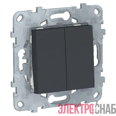 Выключатель 2-кл. UNICA NEW (сх.5) антрацит SchE NU521154