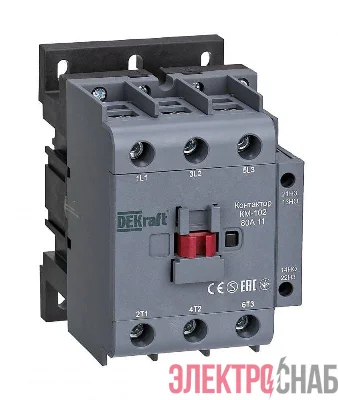 Контактор КМ-102 3п 80А кат. 400В AC 1НО+1НЗ AC-3 AC-4 DEKraft 22025DEK