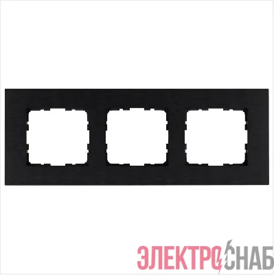 Рамка 3-м G-Metal метал. алюм. черн. Black Jasmart G1003AB