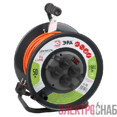 Удлинитель на метал. катушке 4х50м с заземл. 16А IP44 RMx-4es-3х1.5-50m-IP44 ПВС 3х1.5 Эра Б0046852