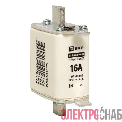 Вставка плавкая ППН-33 160/6А габарит 00 PROxima EKF fus-33/160/6