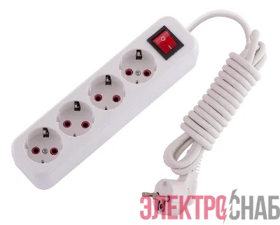 Удлинитель 4х3м с заземл. 16А IP20 Lila с выкл. LEZARD 720-0403-402