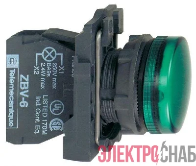Лампа сигнальная 22мм 230-240В зел. SchE XB5AVM3