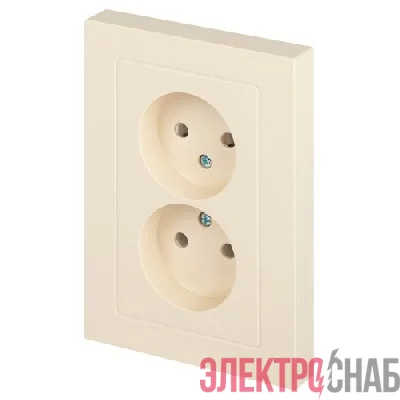 Розетка 2-м СП Accent 6-204-02 16А IP20 250В 2P AL/CU сл. кость Intro Б0063474