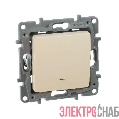 Выключатель 1-кл. СП Etika 10А IP20 250В 10AX с подсветкой/индикацией безвинтов. зажимы механизм сл. кость IEK 672303